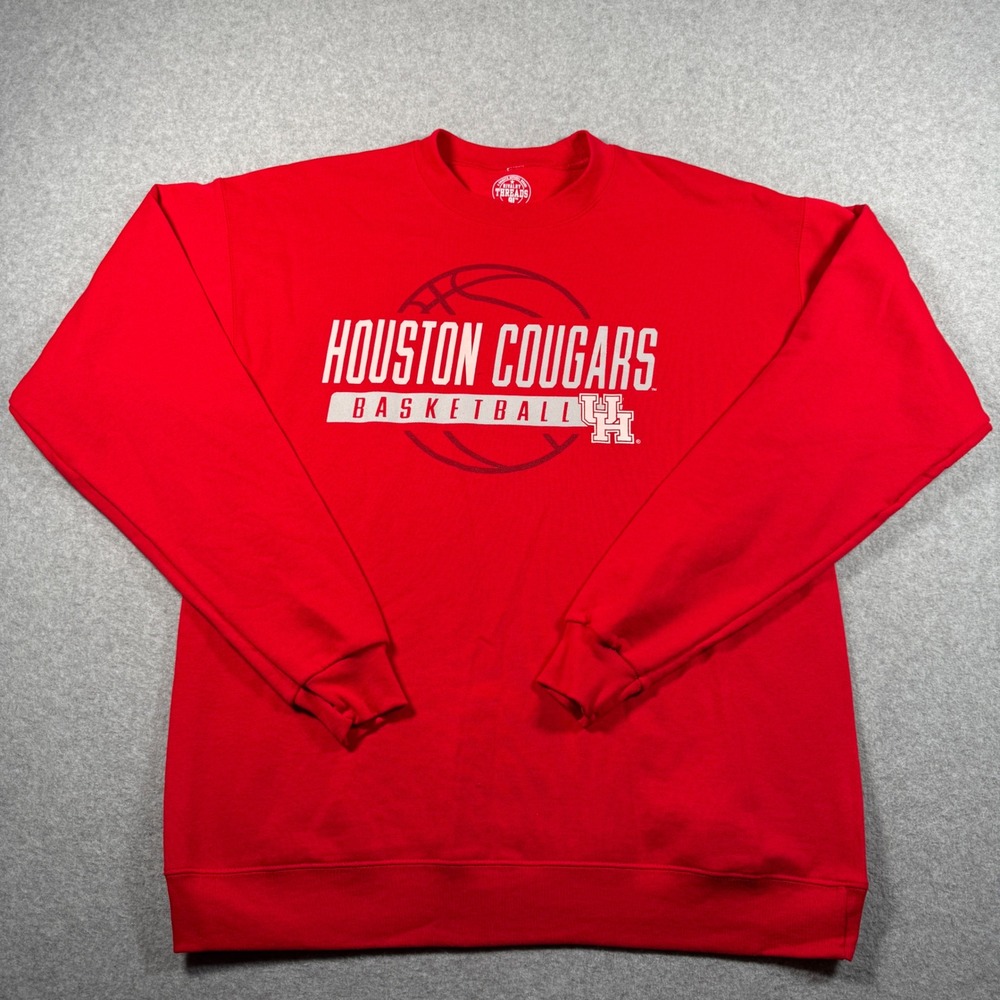 Rivalry Threads Houston Cougars Basketball Sweatshirt Red NCAA Mens Medium NEW